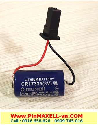 Maxell CR17335 (Zắc đặc biệt), Pin Maxell CR17335 lithium 3v 2/3A 1750mAh (Xuất xứ NHẬT)